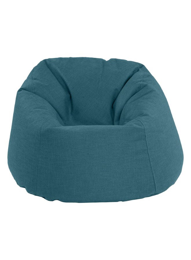 House One Chair | Round Bean Bag Linen - Turquoise - Image 1