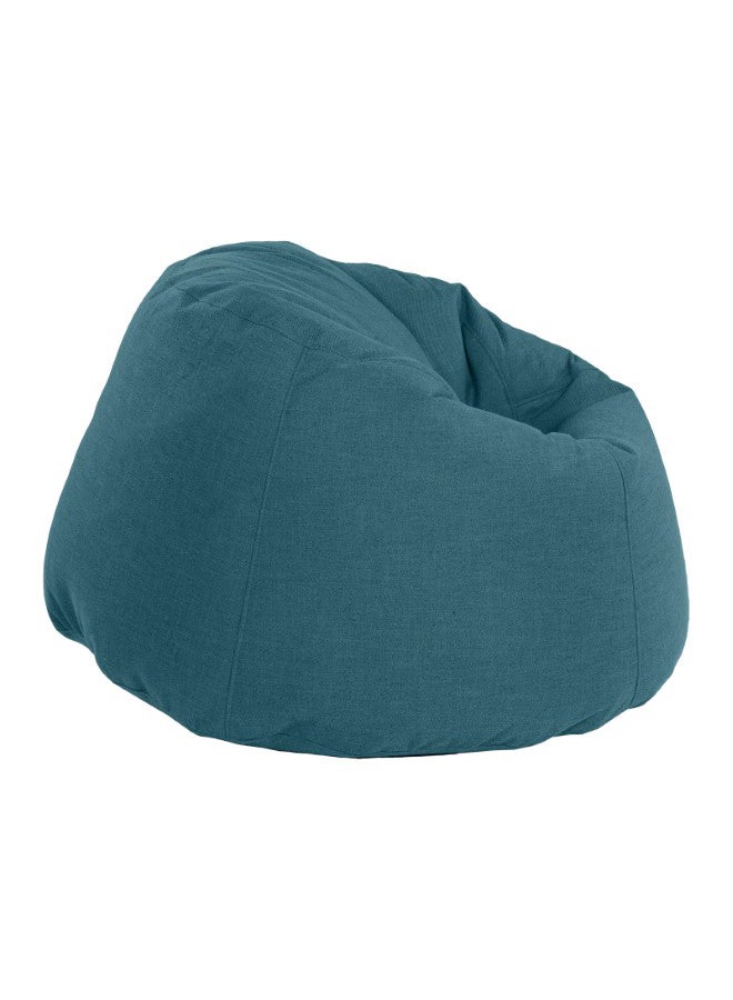 House One Chair | Round Bean Bag Linen - Turquoise - Image 3