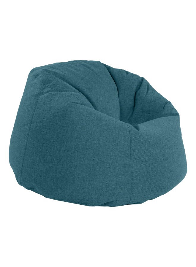 House One Chair | Round Bean Bag Linen - Turquoise - Image 2