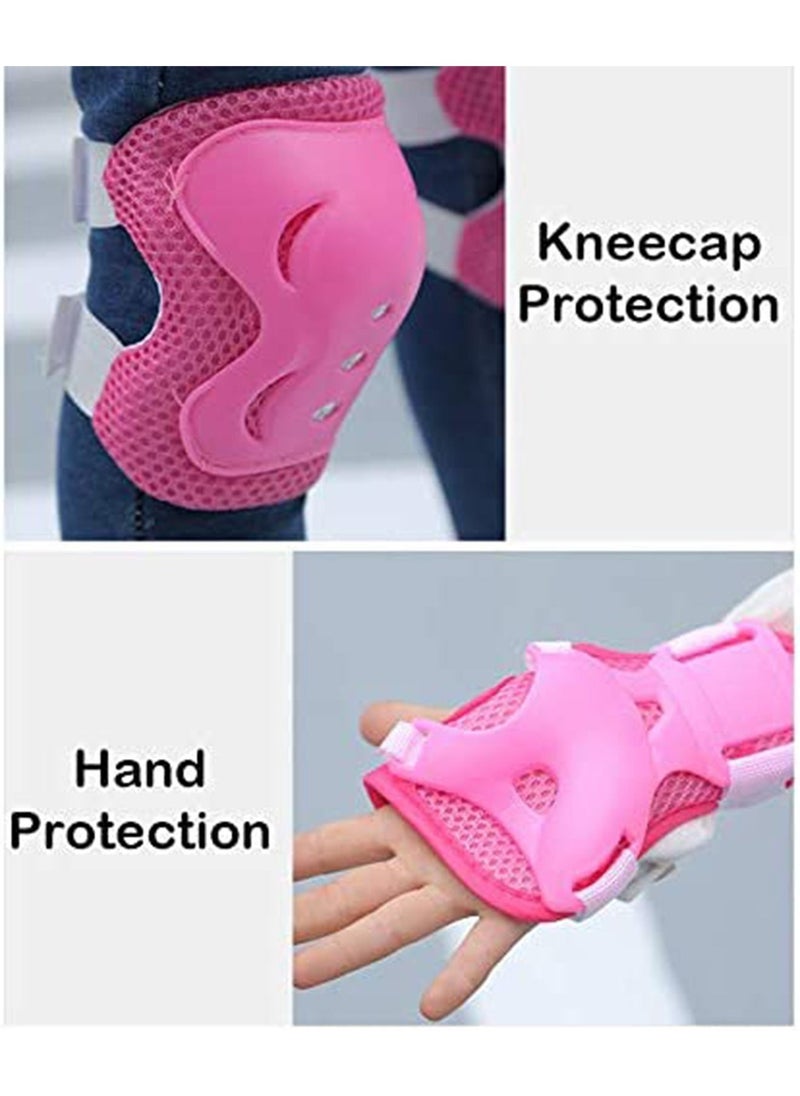GT-Wheel Kids 7 in 1 Helmet, Adjustable Protections for Scooter Skateboard Roller Skating Cycling (Pink)  - Image 3