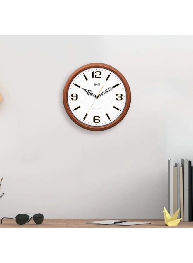 Ajanta Plastic Classic Designed Wall Clock 3007 - Teak Wood - Image 2
