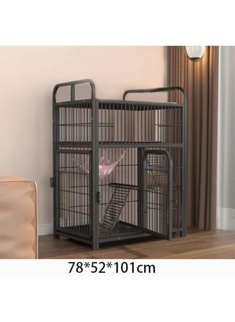 GT-Wheel Pet Cage Playpen Box Kennel Crate with Hammock Wheels and Removable Tray for Cats and Dogs  - Image 2