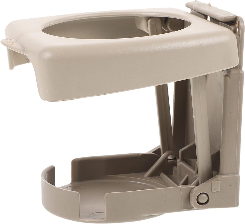 Vaguelly Vehicle Cup Holder Expander with Foldable Plastic Drink Rack Beige Car Beverage Holder Tray for Center Console and Door Panel for Travel and Daily Use - Image 1