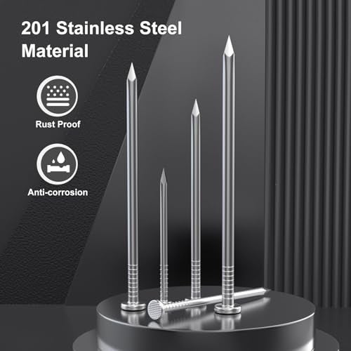 VGBUY 15PCS Stainless Steel Hardware Nails, 6 Inch Flat Head Nails for Hanging Pictures - Image 3
