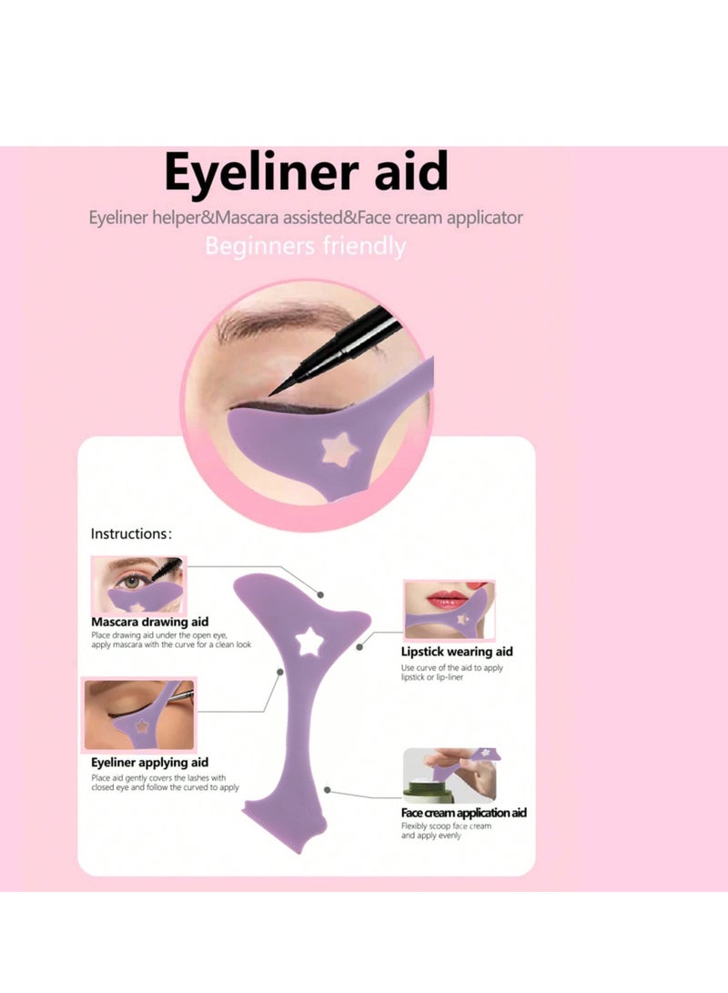 قطعتان من قوالب تحديد العيون بأطراف جناح، قوالب تحديد عيون قطة، وسادات سيليكون لتحديد العيون، أداة رسم تحديد العيون من Marscara، كريم الوجه، أداة مكياج سهلة، أداة وضع تحديد العيون القابلة لإعادة الاستخدام - Image 3