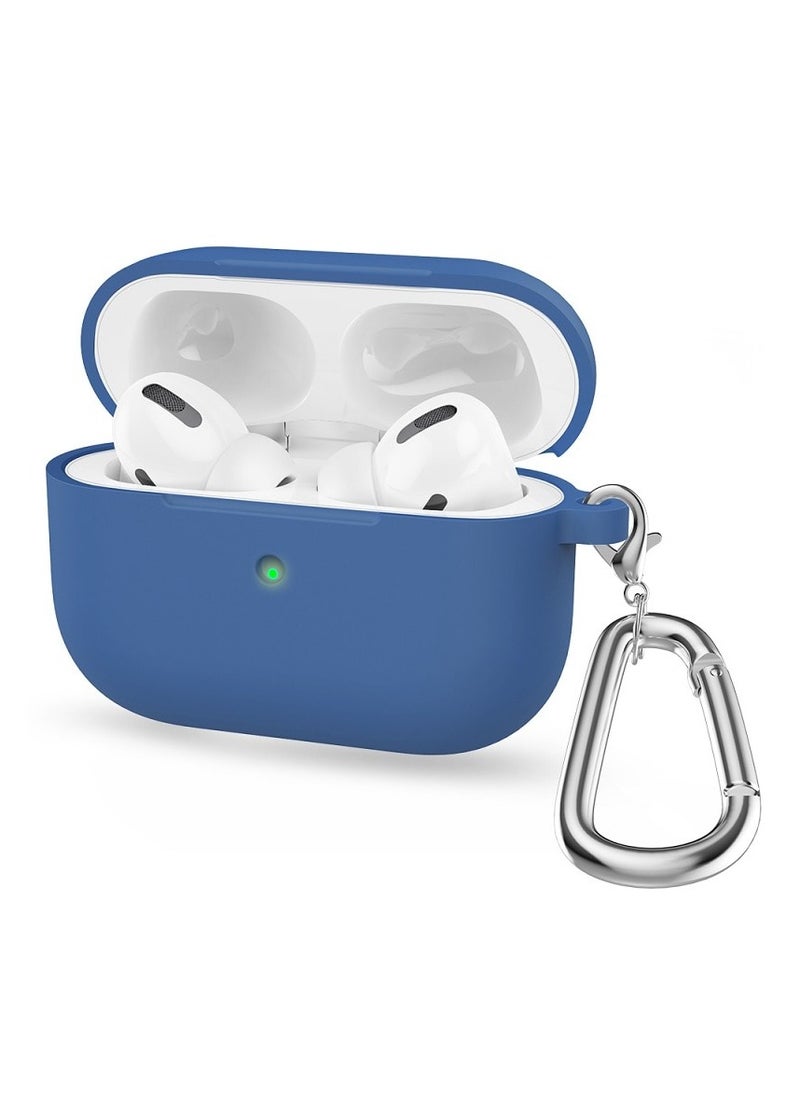 LEEKA - AirPods Pro 2 Silicone Case with Metal Clip - Shockproof, Anti-Slip, Dust-Resistant Protective Cover with Keychain Hook for Secure Fit - Scratchproof, Durable Shell for AirPods Pro 2nd Generation Blue - Image 1