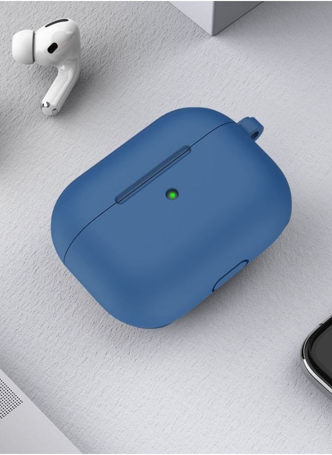 LEEKA - AirPods Pro 2 Silicone Case with Metal Clip - Shockproof, Anti-Slip, Dust-Resistant Protective Cover with Keychain Hook for Secure Fit - Scratchproof, Durable Shell for AirPods Pro 2nd Generation Blue - Image 1