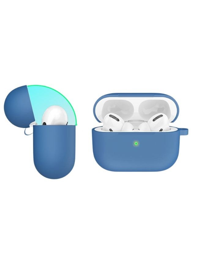 LEEKA - AirPods Pro 2 Silicone Case with Metal Clip - Shockproof, Anti-Slip, Dust-Resistant Protective Cover with Keychain Hook for Secure Fit - Scratchproof, Durable Shell for AirPods Pro 2nd Generation Blue - Image 1