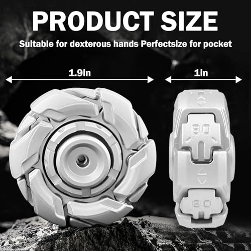 YVBBHE Metal Fidget Spinner for Adults Open Armor Executive Desk Toy for Office Cool Magnet Fidgets EDC Toys for Stress Relief Spin Activated Transformation Spinners for ADHD Autism Silver - Image 5
