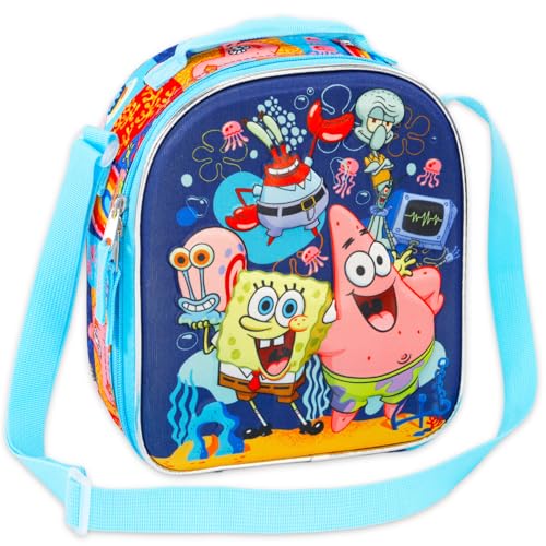 nickelodeon Spongebob Squarepants Lunch Box Set Bundle with 3D Lunch Bag Plus Stickers Water Bottle More Spongebob Lunchbox School Supplies for Kids - Image 3
