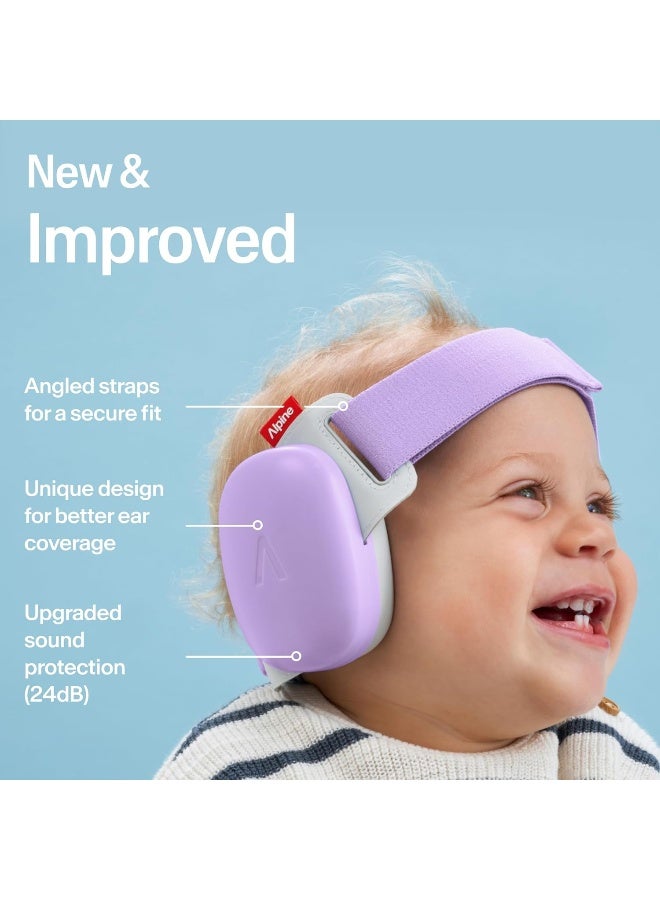 ALPINE HEARING PROTECTION Alpine Muffy Baby Comfort - Protects Hearing for Babies and Toddlers - CE & ANSI Certified - Unique Headband for Safe fit & Comfort, Multi-adjustable for Ages 3-48 Months, 24dB Sound Reduction, Purple - Image 2