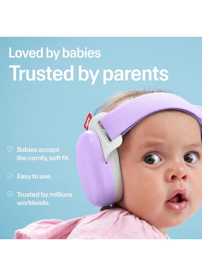 ALPINE HEARING PROTECTION Alpine Muffy Baby Comfort - Protects Hearing for Babies and Toddlers - CE & ANSI Certified - Unique Headband for Safe fit & Comfort, Multi-adjustable for Ages 3-48 Months, 24dB Sound Reduction, Purple - Image 4