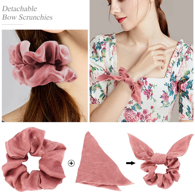 Jaciya Satin Silk Scrunchies - Women's Hair Ties for Ponytails, Thick Hair, and No Damage - Image 5