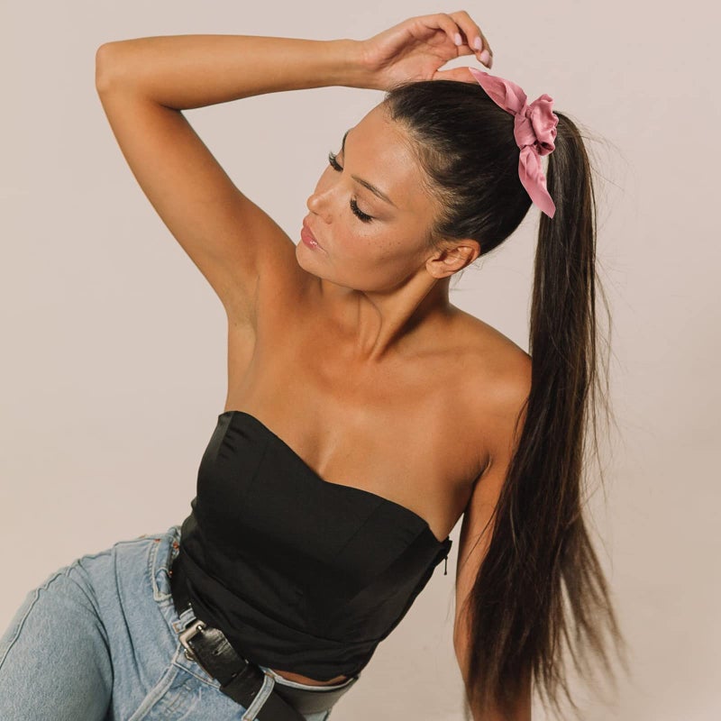 Jaciya Satin Silk Scrunchies - Women's Hair Ties for Ponytails, Thick Hair, and No Damage - Image 2