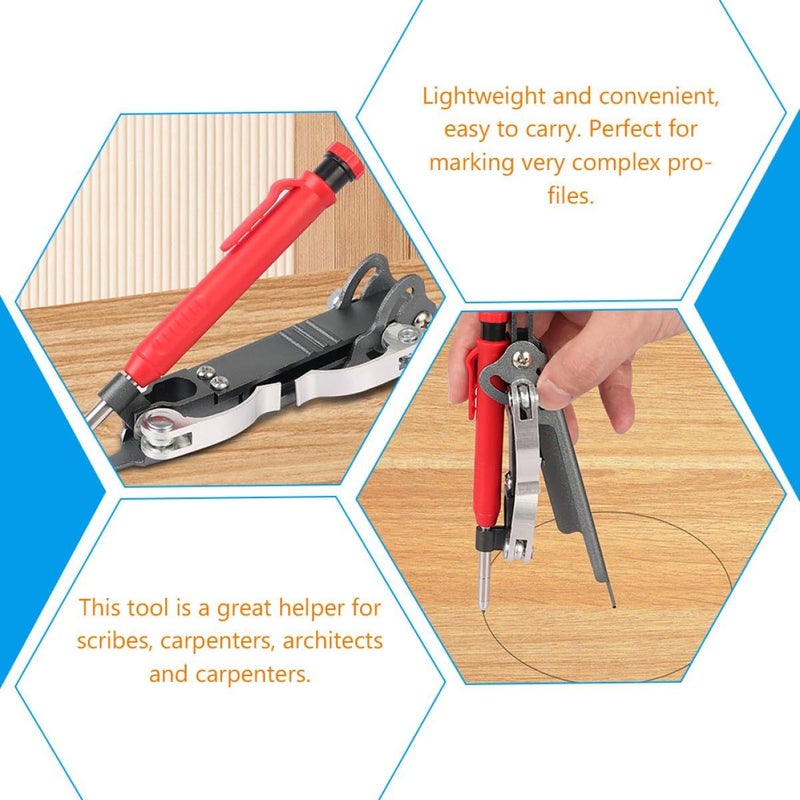 IMIKEYA Contour Gauge Tool with Pencil for Woodworking Carpentry Measuring Marking - Image 4