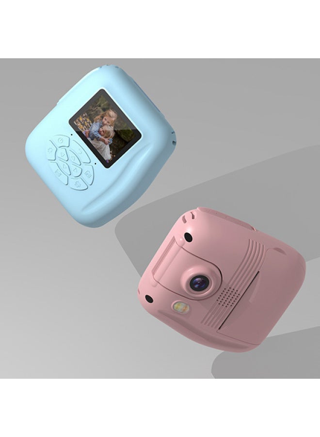 Thermal Printing Camera Children's Camera 1080p 3-6 Years Old Camera Photography Photography Game Digital Toys-Color:Pink +32g Memory Card - Image 1