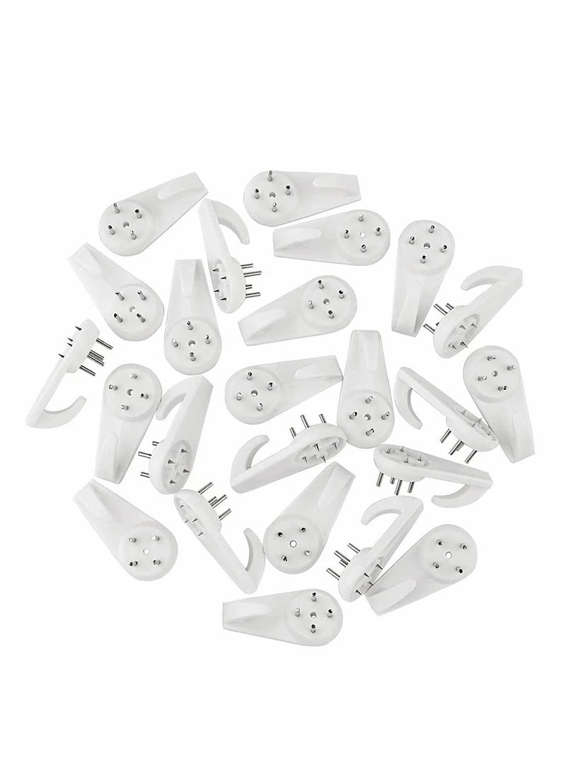 Excefore Non Trace Wall Hooks, Invisible Traceless White Hard Wall Picture Hooks Invisible Traceless Hardwall Painting Hangers for Picture Photo Frame Hangers, Pack of 32 - Image 2