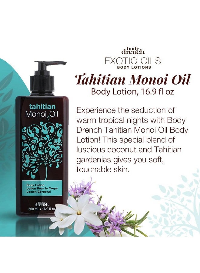 Body Drench Tahitian Monoi Oil Body Lotion, Hydrating Body Moisturizer With Coconut And Gardenia Oils For Silky Smooth Skin, 16.9 Fl Oz, 1-Pack - Image 3