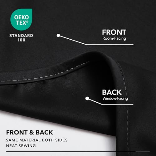 Deconovo Black Blackout Valances for Windows, Scalloped Valance for Kitchen Living Room Bedroom Bathroom, Short Curtain for Small Window, Rod Pocket, Machine Washable, 42x18 Inch, 1 Panel - Image 5