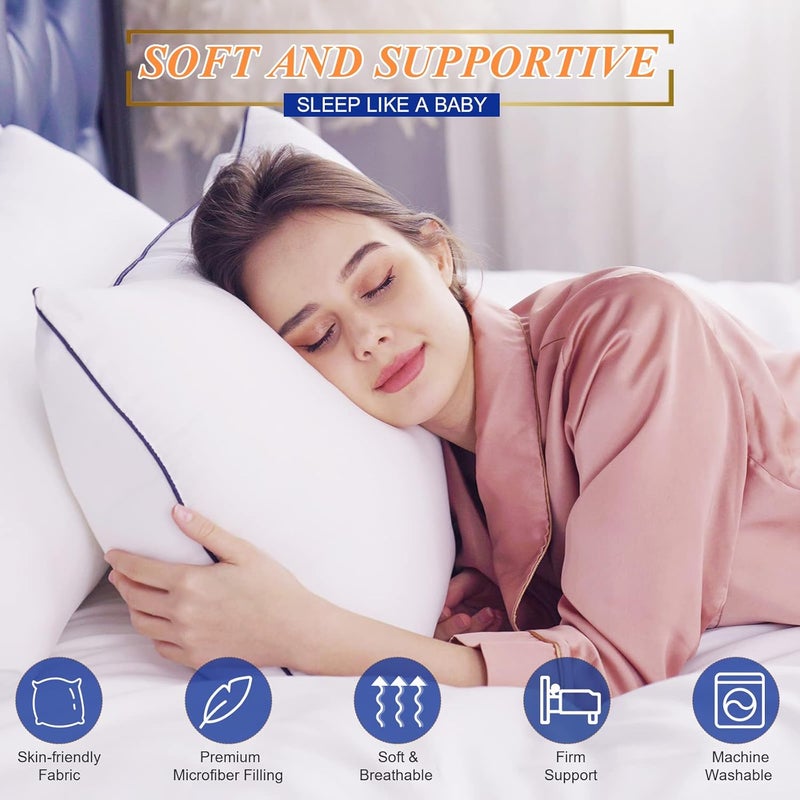 MZOIMZO Bed Pillows for Sleeping- Medium Soft, Queen Size Set of 2, Cooling Hotel Quality for Back, Stomach or Side Sleepers - Image 2