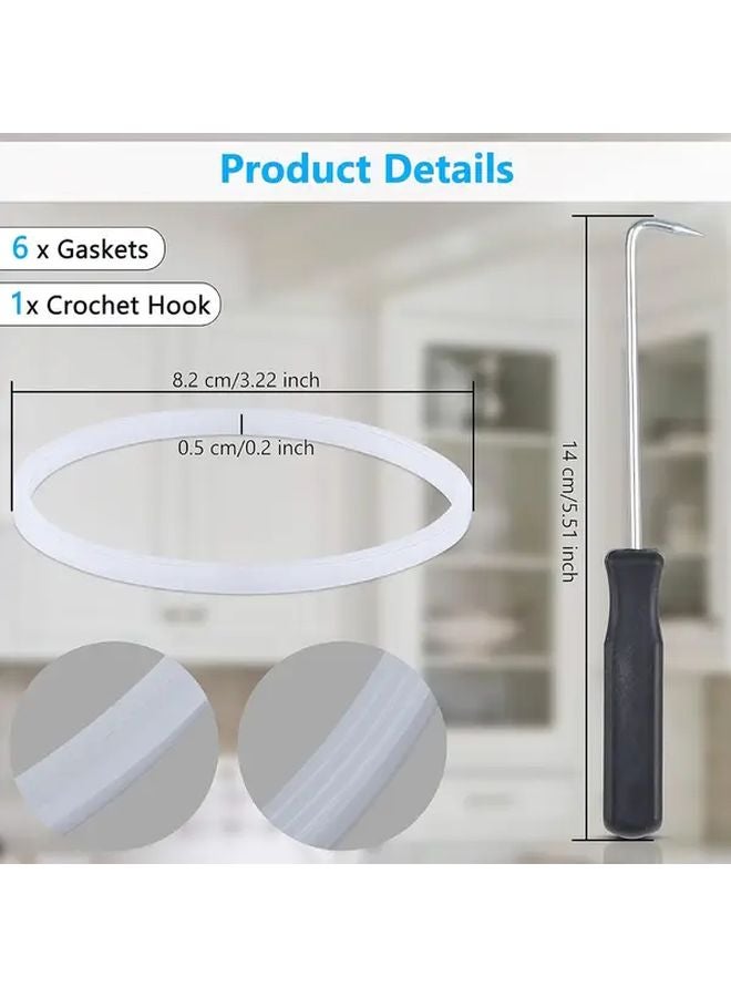 6Pcs White Silicone Blender Seal Gaskets And Hook For Ninja BL770 BL660 - Image 3