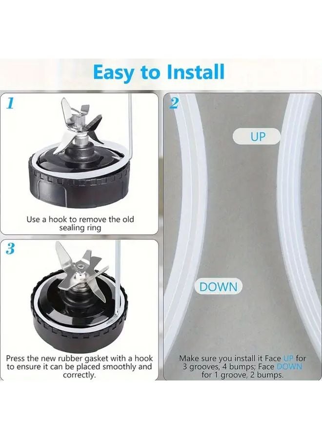 6Pcs White Silicone Blender Seal Gaskets And Hook For Ninja BL770 BL660 - Image 4