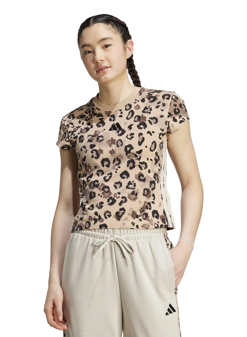 Adidas W Aop Tee Multicolor Training T-Shirts For Women XS