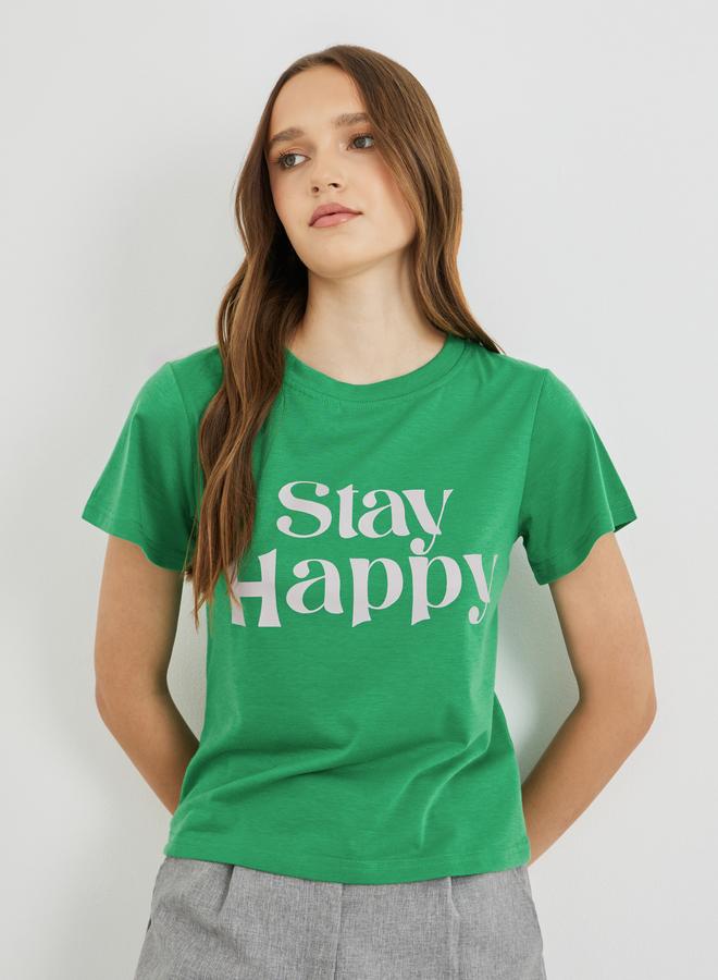 Take Two Slogan Print Short Sleeve T-Shirt - Image 1