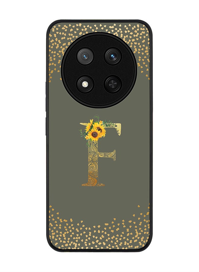 Stylizedd For Honor X9c / Honor Magic7 Lite 5G Case,Slim fit Camera Protection, Shockproof Thin Phone cover  - Custom Floral Monogram - F  (Olive Green ) - Image 1