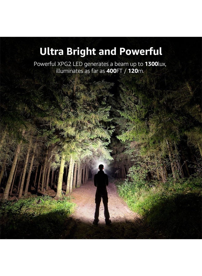 هومستر فوق الخفيفة مشرقة LED المصباح الأمامي مع الضوء الأحمر الأبيض، 6 أوضاع تعمل بالبطارية، خفيفة الوزن، مصباح رئيسي مقاوم للماء للتخييم، الجري، ركوب الدراجات، الطوارئ - Image 2