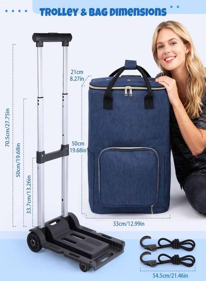 Coopay Portable Crochet Bag, Extra Large Yarn Storage for Crochet Accessories and Supplies, Yarn Bags with Wheels and Telescoping Handle, Durable Knitting Bag for Craft Enthusiasts - Image 2
