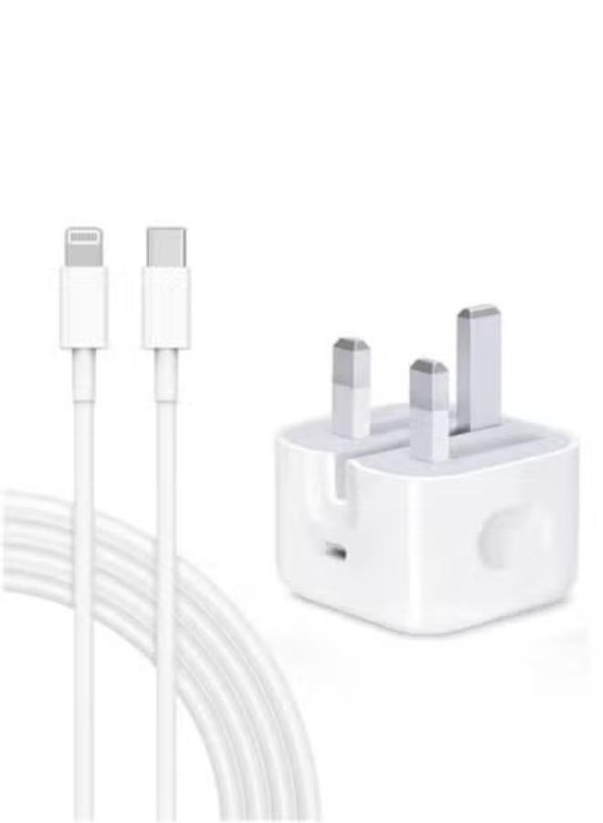 شاحن سريع 20 واط معتمد Type C الى Lightning متوافق مع آيفون 14 /13 /12 /11 /XS/ XR - Image 1