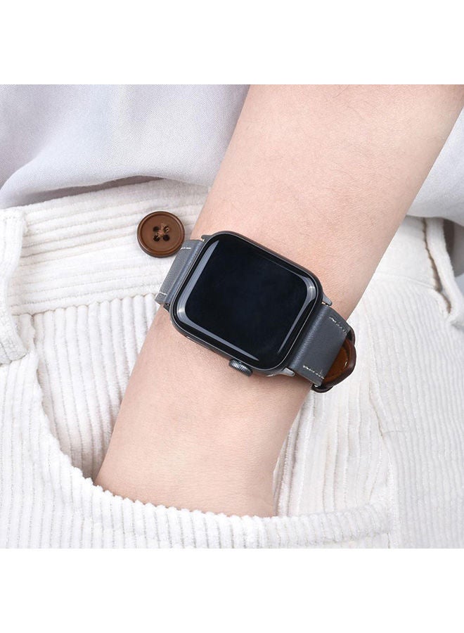 O Ozone Leather Strap for Apple Watch Band 38mm 40mm 41mm Replacement Watch Band Quick Release Buckle Wristband for iWatch Series SE 8 7 6 5 4 3 2 1 Women Men - Dark Brown - Image 5