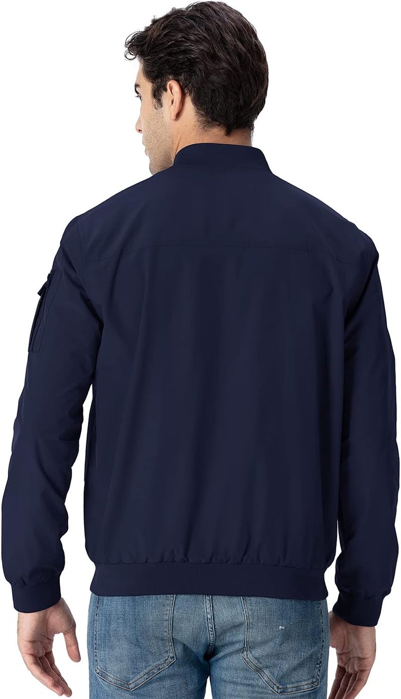 Gopune Men's Windproof Bomber Jacket Lightweight Windbreaker Outdoor Golf Fashion Coat - Image 4
