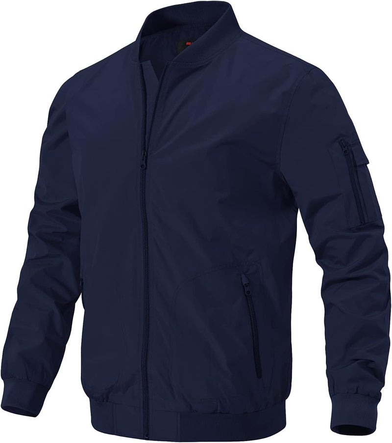 Gopune Men's Windproof Bomber Jacket Lightweight Windbreaker Outdoor Golf Fashion Coat - Image 1