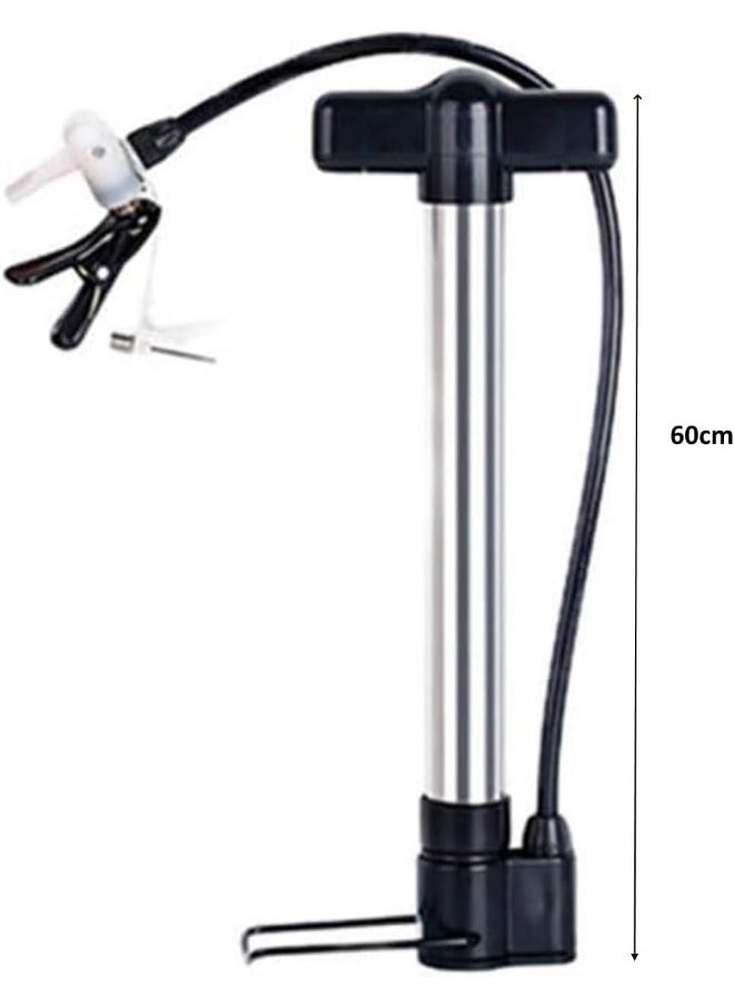 Biella Portable Bicycle Air Pump Tire Inflator - Floor Tire Hand Foot Activated Pump for Basketball Football Balloons Toys etc  - Image 2