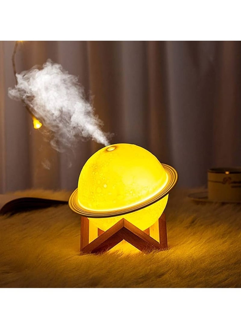 مرطب على شكل مصباح قمري مع حامل خشبي، 3 ألوان، سعة كبيرة، موزع للزيوت العطرية العطرية مثالي لغرفة النوم والديكور لخلق بيئة ممتعة