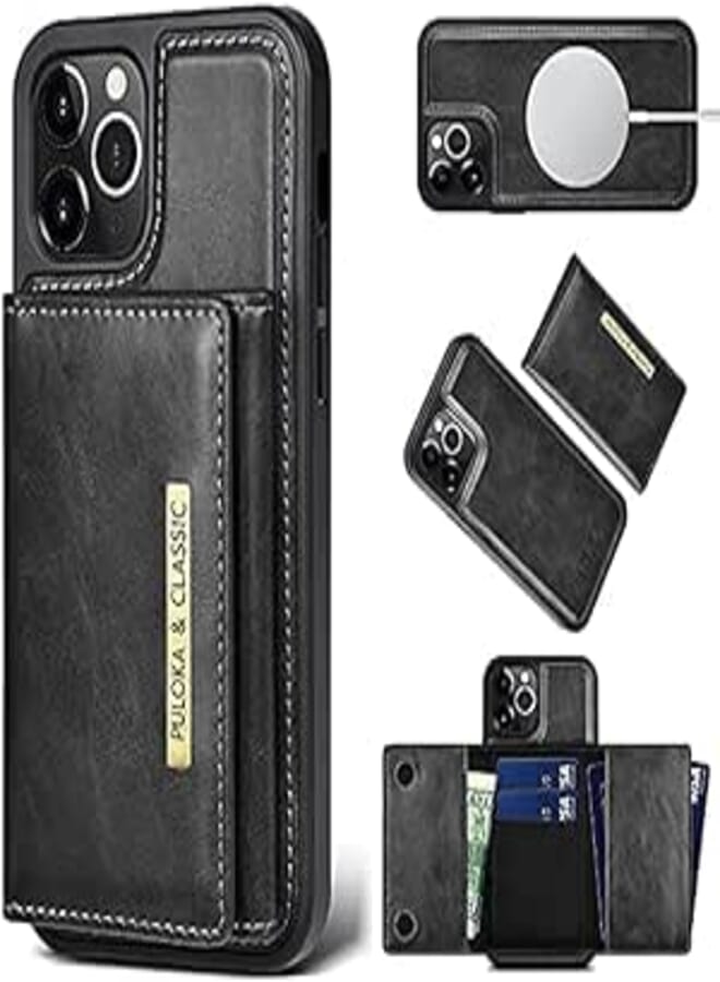 Next Next store Compatible with iPhone 11 Pro Max Case Durable Anti-Scratch [Soft Flexible PU Leather] with Leather Wallet (Black) 
