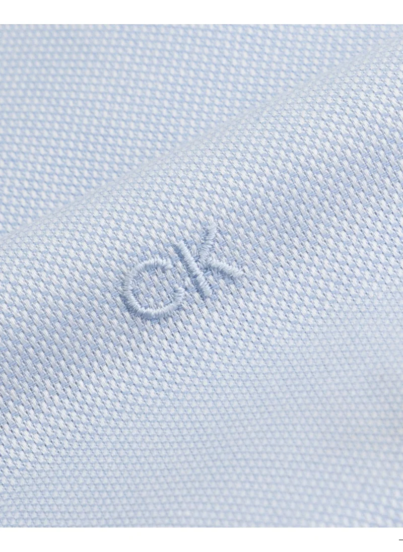 CALVIN KLEIN Men's Slim Textured Twill Shirt - Cotton, Blue