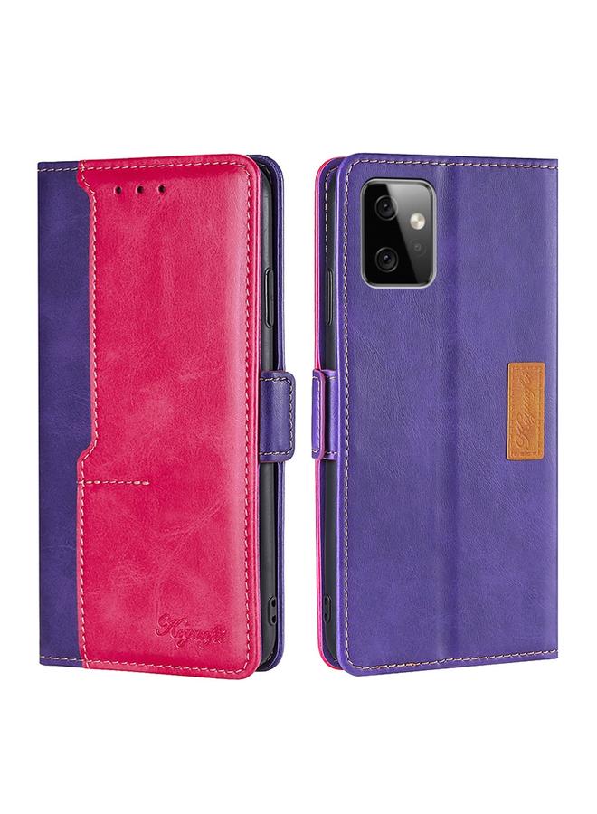 اس-توب جراب لهاتف Motorola Moto G Power 2023، جراب جلدي بلون متباين مع مشبك جانبي - Image 1