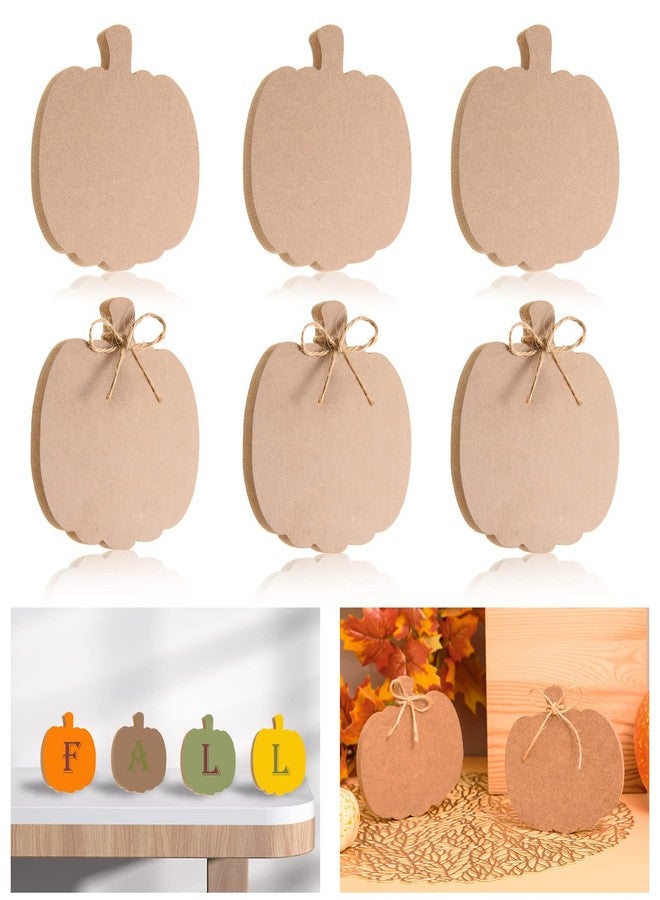 AWIZOM 24 Pcs Fall Wooden Pumpkin Cutouts - Unfinished Thick Wood Pumpkin Shaped Table Signs with Ropes for DIY Craft Autumn Harvest Thanksgiving Halloween Home Tiered Tray Kitchen Decor - Image 1