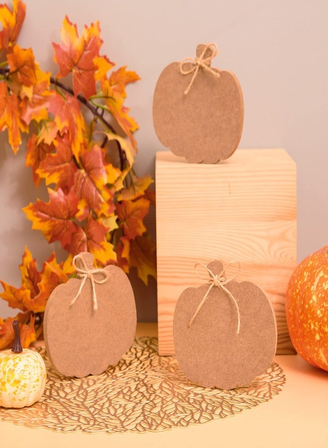 AWIZOM 24 Pcs Fall Wooden Pumpkin Cutouts - Unfinished Thick Wood Pumpkin Shaped Table Signs with Ropes for DIY Craft Autumn Harvest Thanksgiving Halloween Home Tiered Tray Kitchen Decor - Image 4