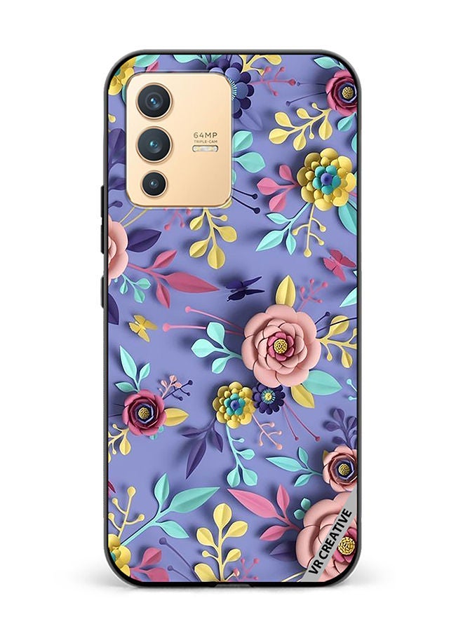 VR CREATIVE Protective Case Cover For Vivo V23 5G Flower Design Multicolour - Image 1