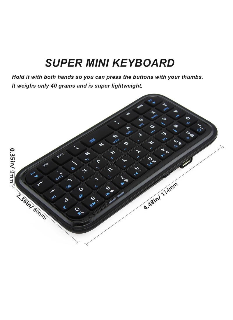 SYOSI - Wireless Keyboard Super Mini, Rechargeable Cordless Bluetooth Keybaord, Silent Compact Small Pocket Travel Keypad, Portable Slim Wireless Keyboard, for Computer Laptop PC Notebook Tablets Smartphones - Image 1