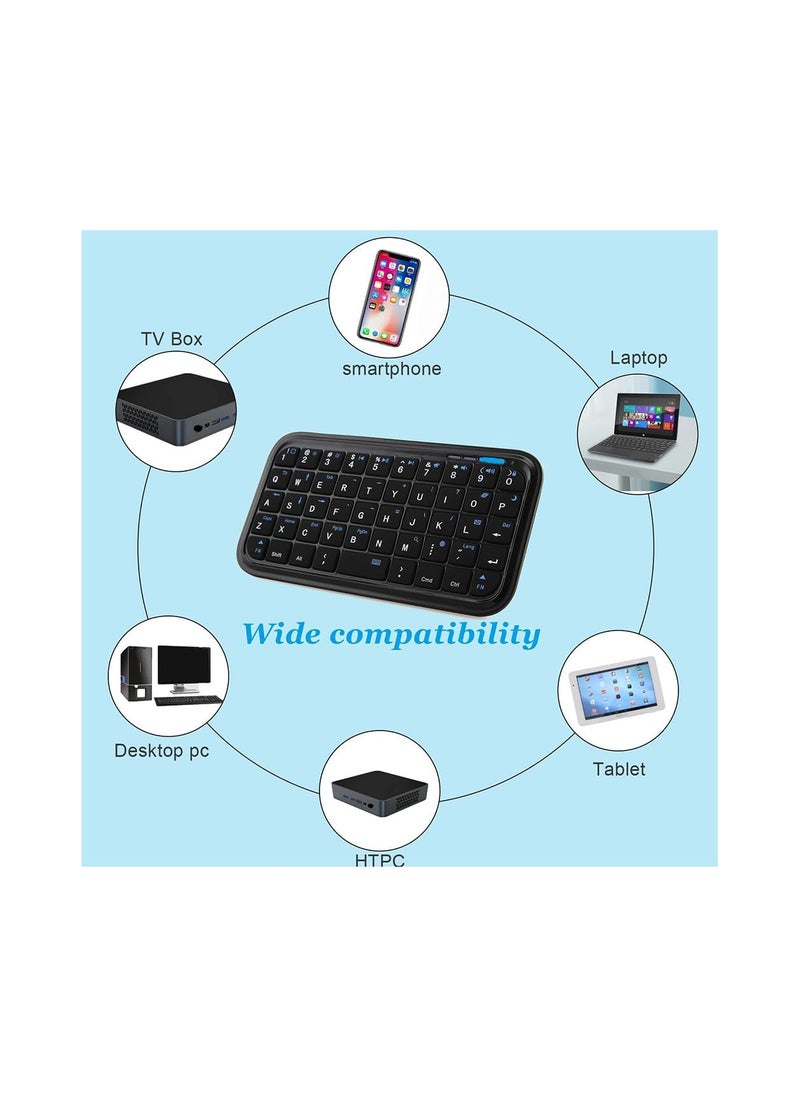 SYOSI - Wireless Keyboard Super Mini, Rechargeable Cordless Bluetooth Keybaord, Silent Compact Small Pocket Travel Keypad, Portable Slim Wireless Keyboard, for Computer Laptop PC Notebook Tablets Smartphones - Image 1