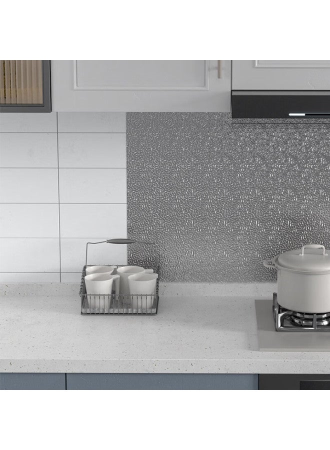 Miloch Milaiqi Thick Self-Adhesive Kitchen Oil-Proof And Stain-Resistant Aluminum Foil Sticker, Wall Cabinet Aluminum Foil Sticker, Heat-Resistant, Waterproof, Moisture-Proof, Oil-Proof, Orange Peel, 40Cm Wide * 5M Long [1 Roll] - Image 3