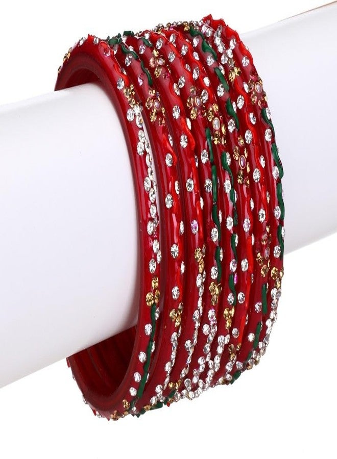 1st Time Combo Of Party & Wedding Colorful Bangle/Kada Set, Glass, Red And Yellow, Pack Of 20 -AAEU1 - Image 5