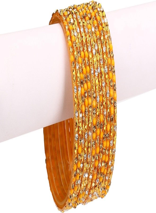 1st Time Combo Of Party & Wedding Colorful Bangle/Kada Set, Glass, Red And Yellow, Pack Of 20 -AAEU1 - Image 3