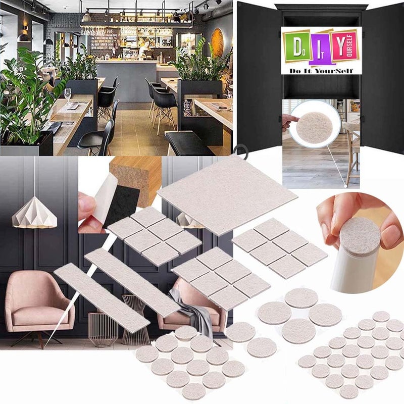 DIY Crafts DIY Crafts 50 Pcs, Various Sizes, Felt Furniture Pads Carpet Bottom Furniture Pads Protect Hardwood Tile Laminate Floor Grippers Feet Hardwood Floor Protectors (Various Sizes, 50)  - Image 1
