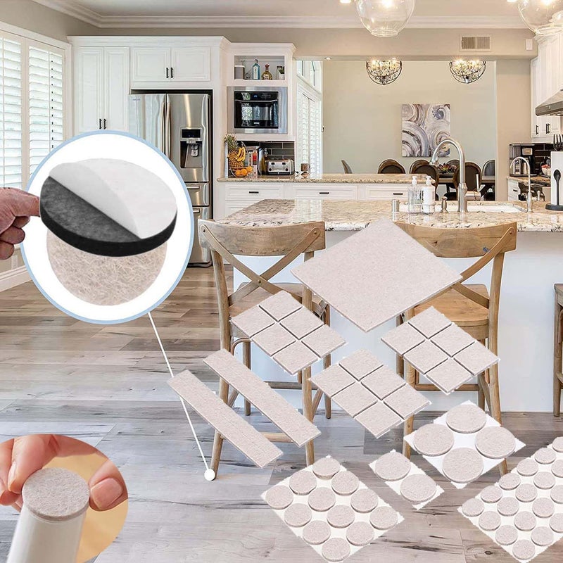 DIY Crafts DIY Crafts 50 Pcs, Various Sizes, Felt Furniture Pads Carpet Bottom Furniture Pads Protect Hardwood Tile Laminate Floor Grippers Feet Hardwood Floor Protectors (Various Sizes, 50)  - Image 2